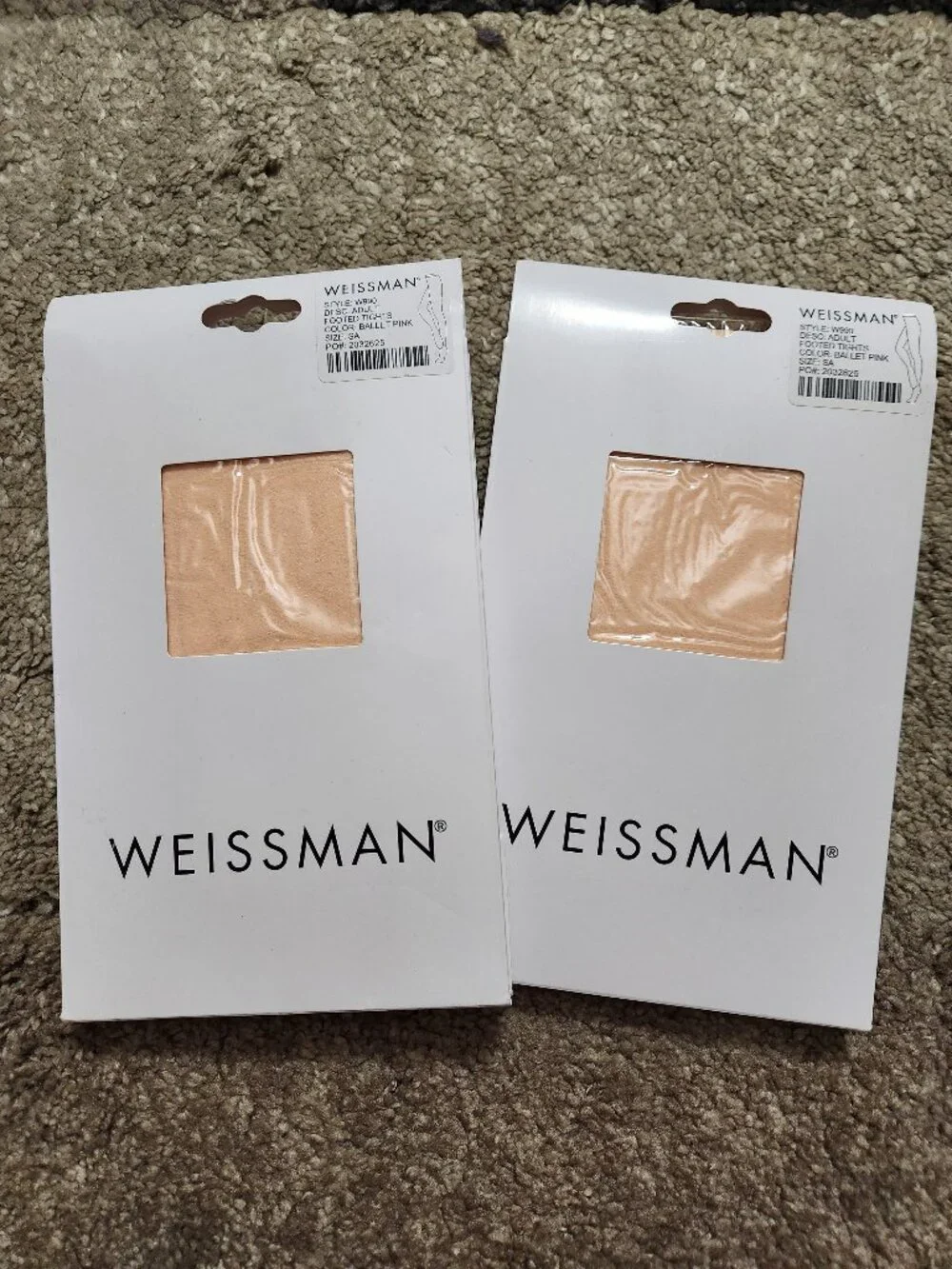Weissman Footed Dance Tights W990 Pink Size SA NIB